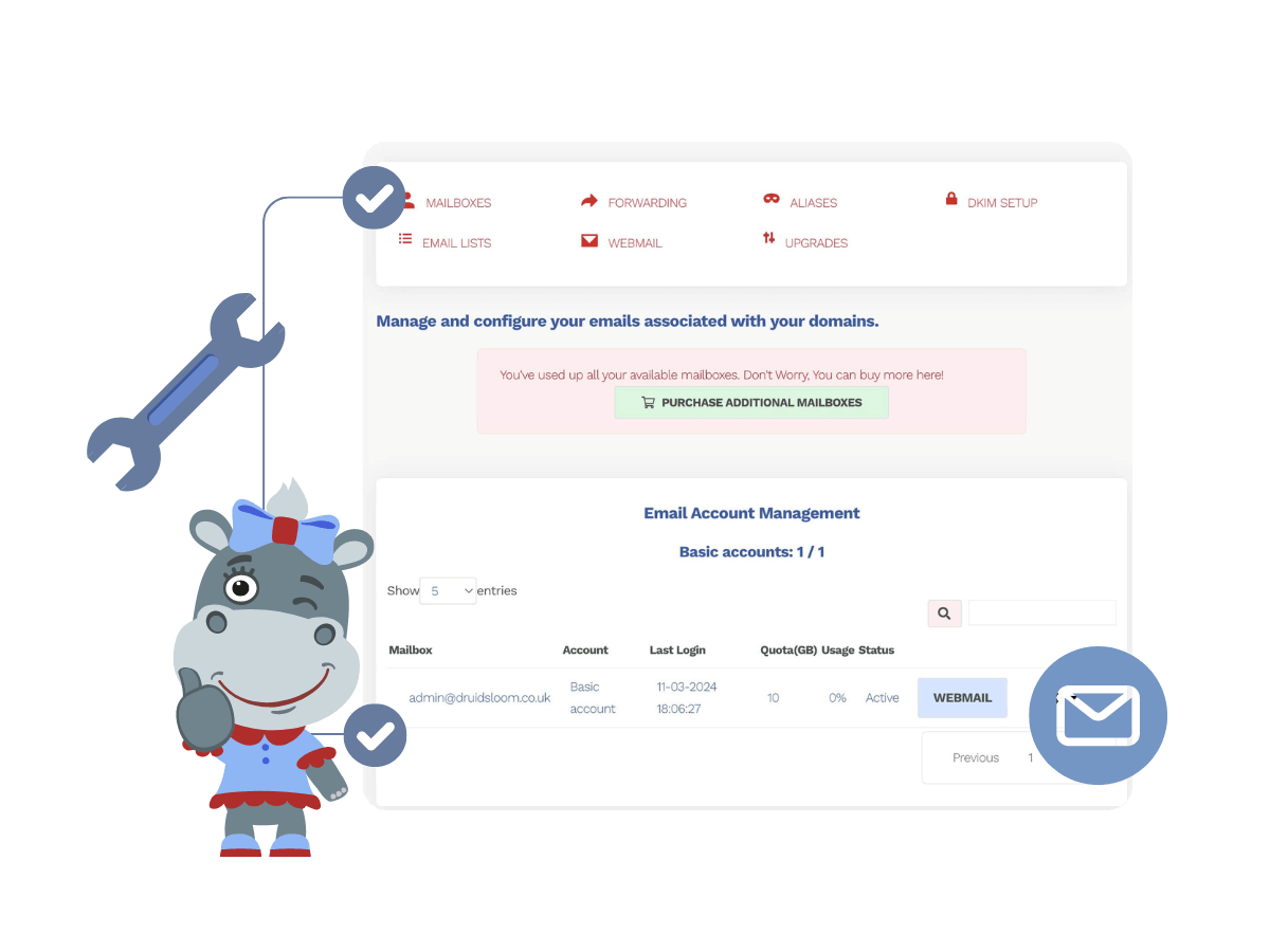 Professional Email Solutions | Email hosting UK - For the Admin: Hippo Mail Panel