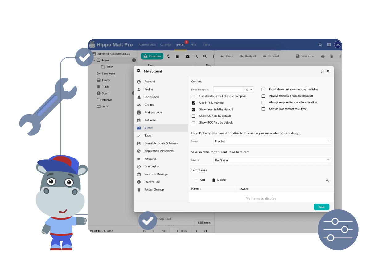 Professional Email Solutions | Email hosting UK - For the User: Hippo Webmail